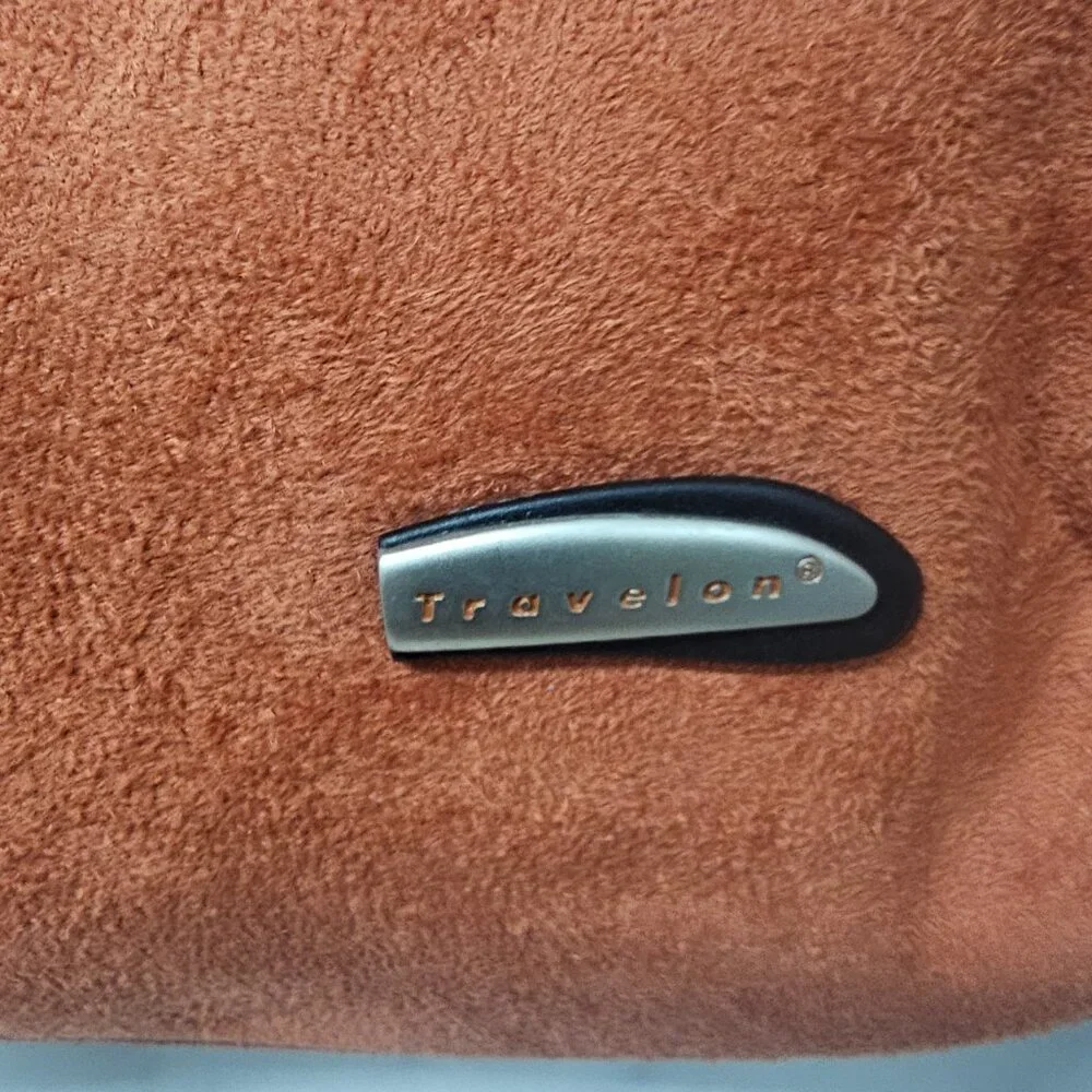 Vintage Travelon Hobo Bag Microsuede Orange Travel Boho Crossbody Expandable